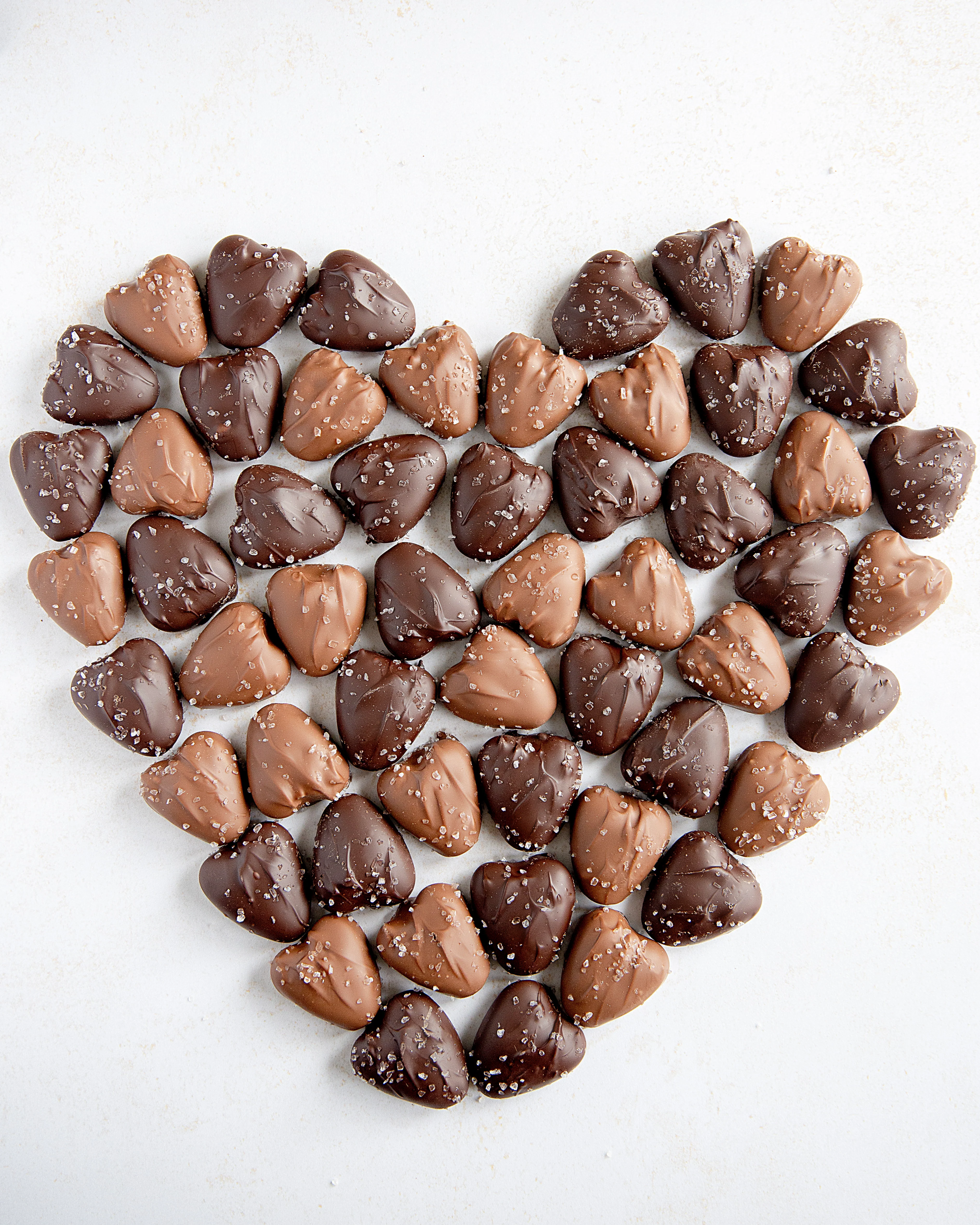 Dark Chocolate Sea Salt Caramel Hearts 7 oz. Pouch - Image 3