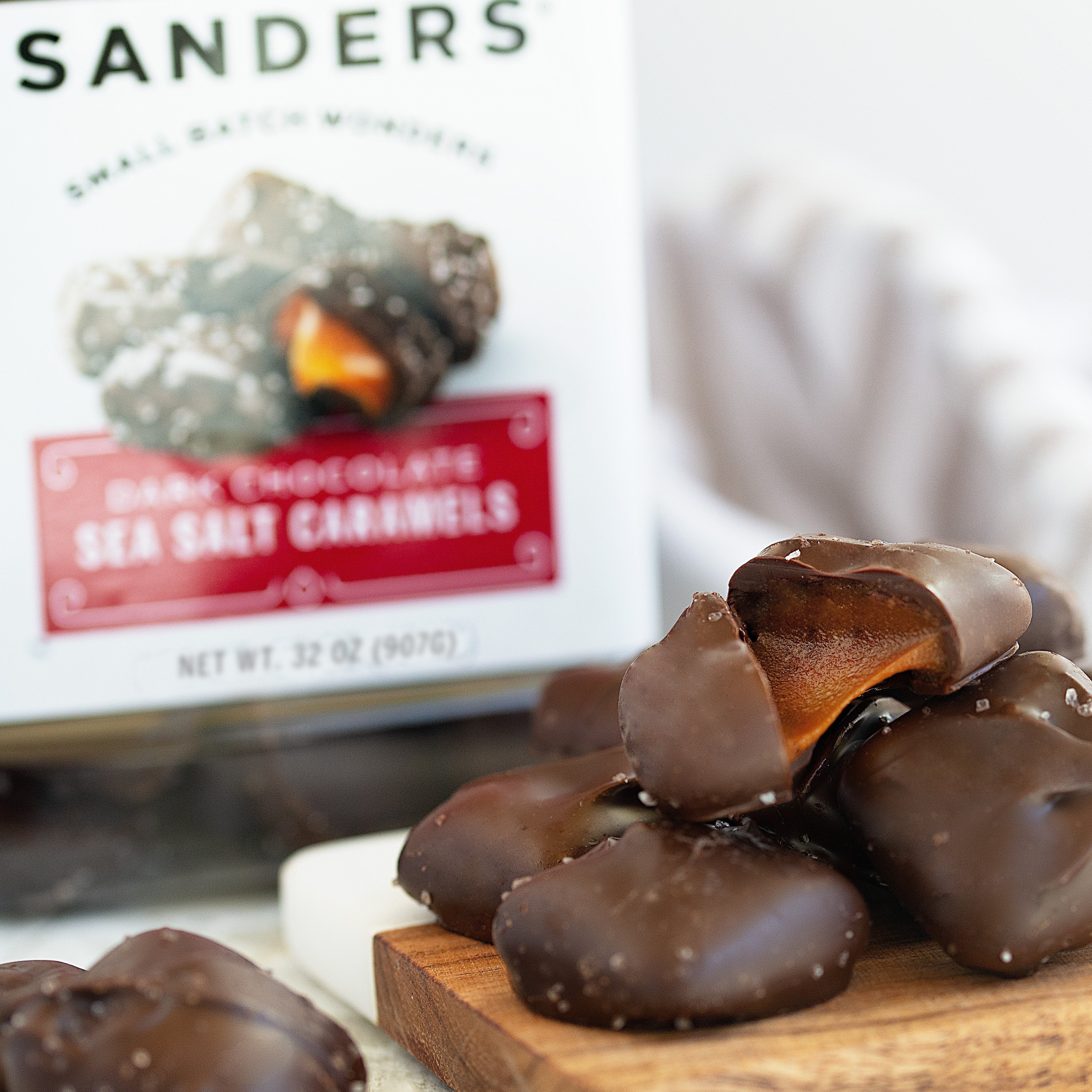 Sanders Candy - Original Dark Chocolate Sea Salt Caramels Tub 32 oz. - Image 4
